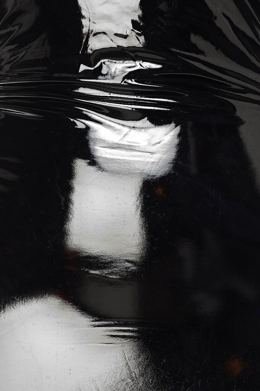 BLACK LATEX MAXI TUBE DRESS