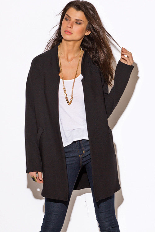 BLACK MANDARIN COLLAR JACKET