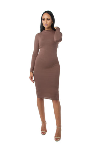 THE MYSTYLEMODE OLIVE ESSENTIAL DOUBLE LINED TANK MIDI DRESS