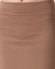 THE MYSTYLEMODE TAUPE STRETCH MIDI SKIRT