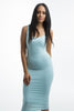 THE MYSTYLEMODE LIGHT BLUE ESSENTIAL DOUBLE LINED TANK MIDI DRESS