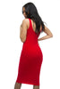 THE MYSTYLEMODE RED ESSENTIAL DOUBLE LINED TANK MIDI DRESS