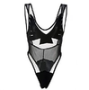 BLACK STYLISH ONE PIECE SEXY MESH PATCHWORK BACKLESS SWIMSUIT