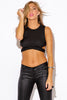 BLACK RIBBED CUT OUT CROP TOP