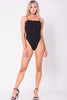 THE MYSTYLEMODE BLACK HOOK AND EYE SPAGHETTI STRAP BODYSUIT