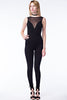 FINAL SALE-THE MYSTYLEMODE BLACK SWEETHEART MESH SLEEVELESS JUMPSUIT