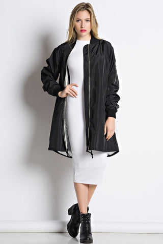 THE MYSTYLEMODE CHAMPAGNE SATIN TRENCH
