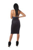 THE MYSTYLEMODE CHARCOAL V NECK LOW BACK DOUBLE LINED ESSENTIAL BODYSUIT