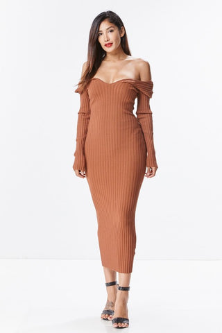 THE MYSTYLEMODE NUDE SUEDE DOUBLE LINED ZIPPER BACK MIDI DRESS
